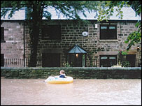 Flooded house