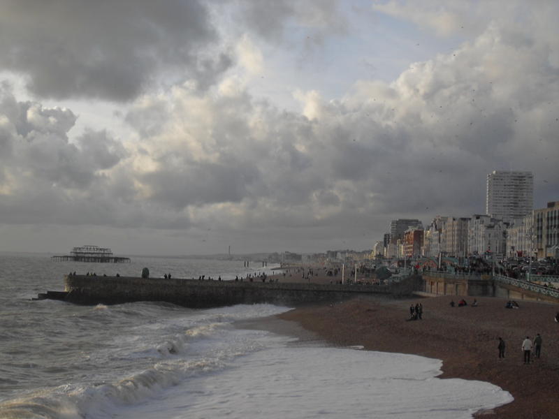 Brighton seafront on a cloudy October day