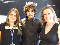 Producer Sam, Lee, and presenter Antonia