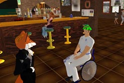 A bar in virtual world Second Life. Copyright 2007, Linden Research, Inc. All Rights Reserved