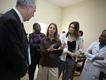 Melinda Gates, Carla Bruni-Sarkozy and Michel Kazatchkine (Global Fund) touring the Dangbo Village Hospital. 