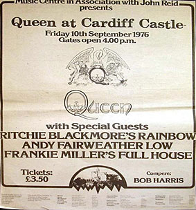 Poster for Queen at Cardiff Castle