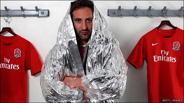 Ben Gollings in tin-foil tracksuit
