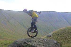 Simon and his 15 year-old son Aaron show off a sport that they've pioneered...