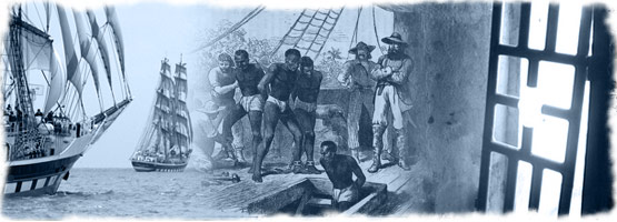 Ships, slaves on a ship, bars on a prison cell