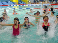 Children in swimming pool