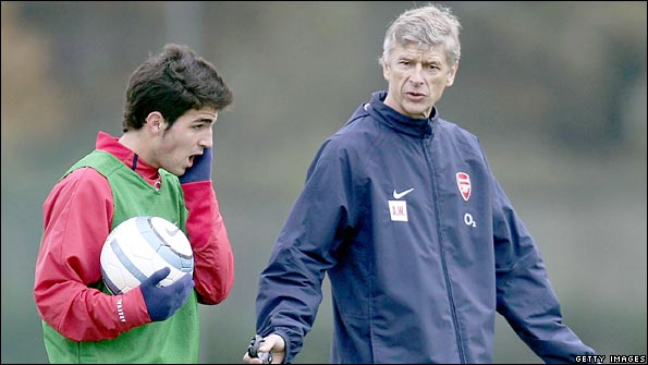 Cesc Fabregas and Arsene Wenger