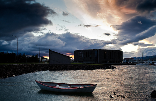 Akureyri culturhouse and art of nature.