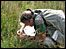 A conservationist carrying out the survey