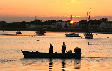 Fisherman at sunset, Mudeford Quay - Dave Cox
