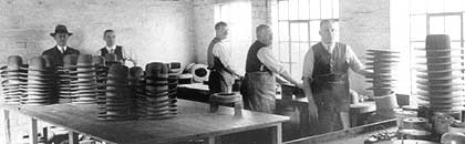 Hatters at Hatton's hat factory