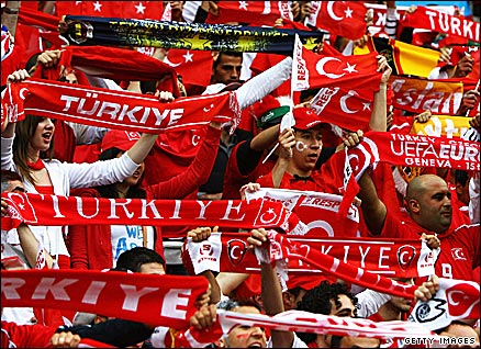 Turkey fans give good backing to their team