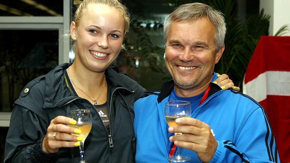 Caroline Wozniacki and her father Piotr