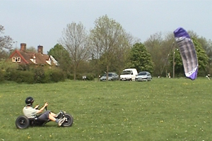 Matt Mitchell and the Barkinflyerz extreme kiting group get airborne on landboards and buggies in Suffolk.