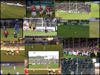 Montage of Northern Ireland sports grounds