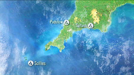 Map showing Cornwall and the Isles of Scilly