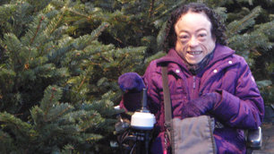 Liz Carr picking this year's Christmas tree