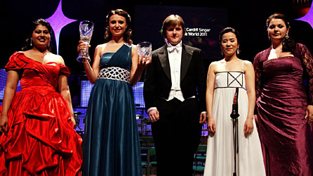 The finalists: Olesya Petrova, Andrei Bondarenko, Hye Jung Lee, Meeta Raval, Valentina Nafornita (Photo: Brian Tarr)