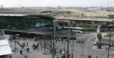 Stratford station and the 2012 Olympic Park site