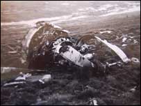 Aircraft remains on the site of Winter Hill 1958