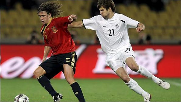 Bright tangles with Carles Puyol at the Confederations Cup