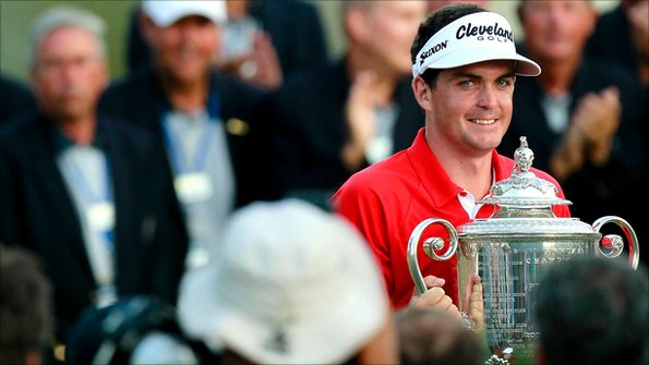 Keegan Bradley with US PGA trophy