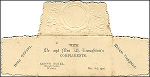 The inside of the wedding souvenir