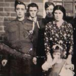 Back row, left to right: Cecil, George and Ernest. Front row, left to right: Fred, Mum with Sylvia and Edith. 1941