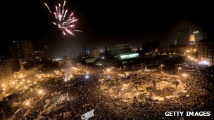 Protesters in Tahrir Square 
