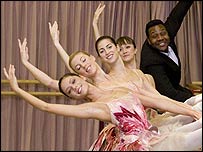 Lenny Henry with dancers