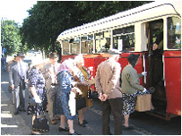 Residents get on bus in Penkhull, Stoke