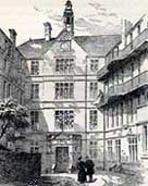 Illustration showing a five story building being Midway Hospital