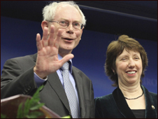 New President of the European Council Herman Van Rompuy and Europe's new High Representative For Foreign Affairs Baroness Cathy Ashton