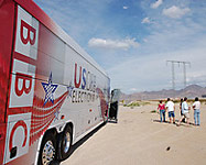 The US08 bus in Mojave desert