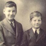 Graham and his elder brother John at Christmas 1941 - after recovering on a diet including 'special custard' - actually rich Devon cream - from their malnutrition ordeal at an earlier evacuee billet