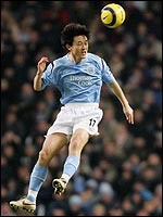 Sun Jihai in action for Manchester City