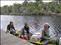 Claire and friends Czarina and Alex on Lake McKenzie, Frazer Island