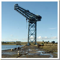 The crane at the former site of John Brown’s shipyard in Clydebank. 