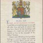 Letter from H.M King George VI