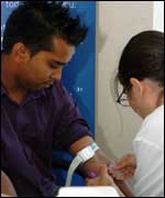 Man donating bone marrow 