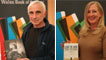 Longlisted English language authors Peter Lord and Terri Wiltshire with their books.