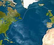 Route taken by merchant ships