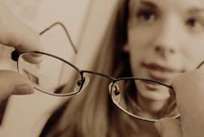 Trying glasses