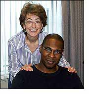 Paul Crooks and Maureen in the studio