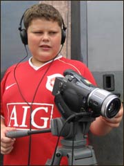 Damon holding a camera