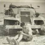 Kilometer 843, March 1941: "My old truck - Italian badge on bar on the front"