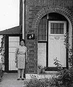 Loreta Scrocca outside her house