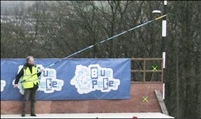 Engineers calibrate the cameras