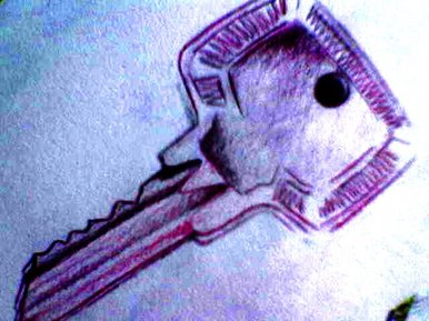 Key in colouring pencil