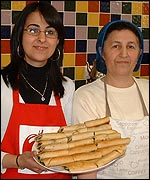 Mother and daughter at Cafe Ismail